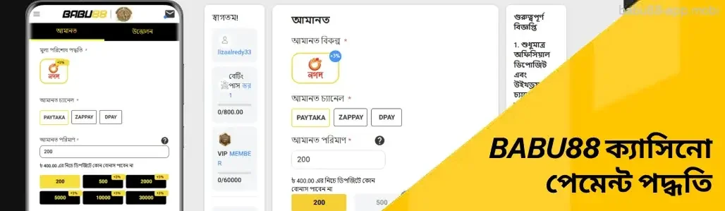 Babu88 ক্যাসিনো জুয়াড়িদের জন্য বাংলাদেশে অর্থপ্রদানের পদ্ধতি