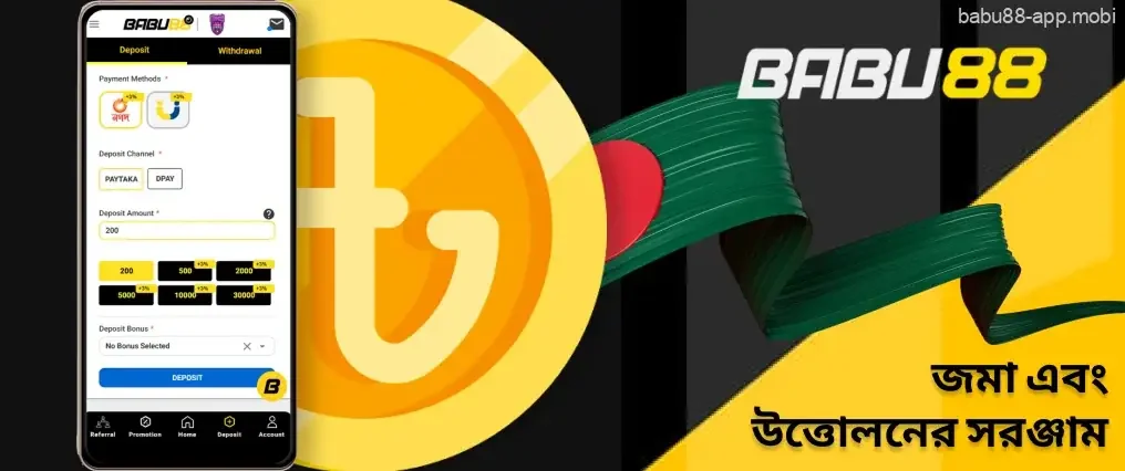 Babu88 বাংলাদেশে জমা এবং উত্তোলনের সরঞ্জাম